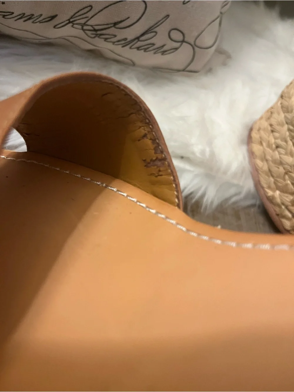 Dolce Vita beige Leather Espadrille Wedge Sandals with Ankle Buckle
